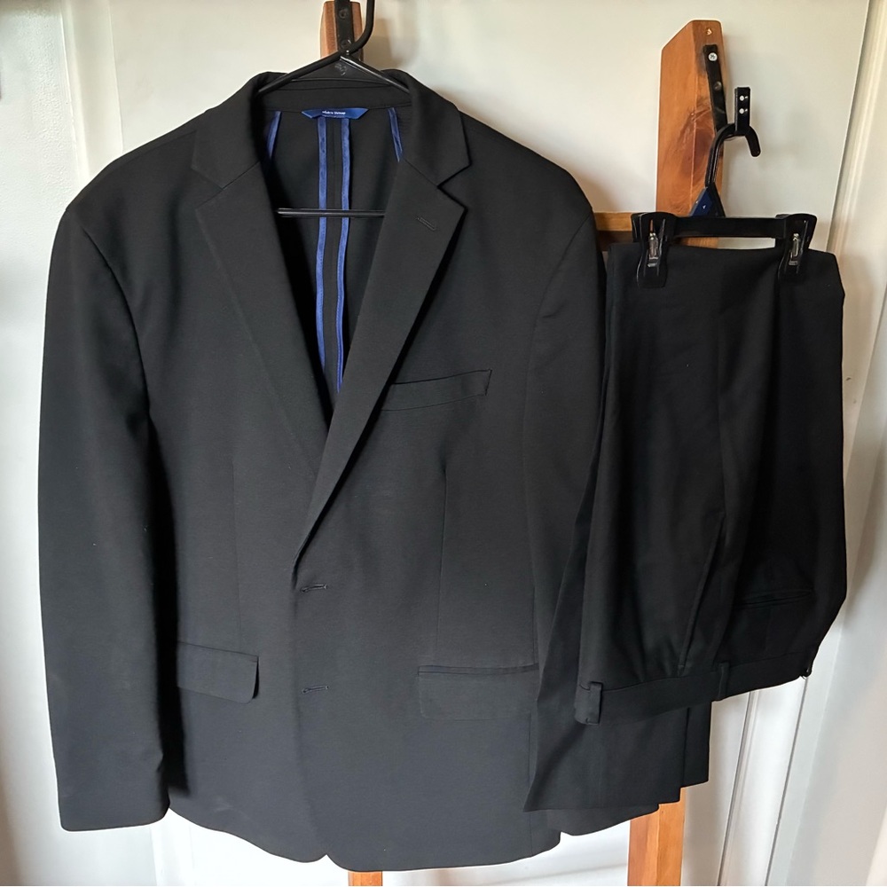 Apt. 9 Black Suit with Blue Lining